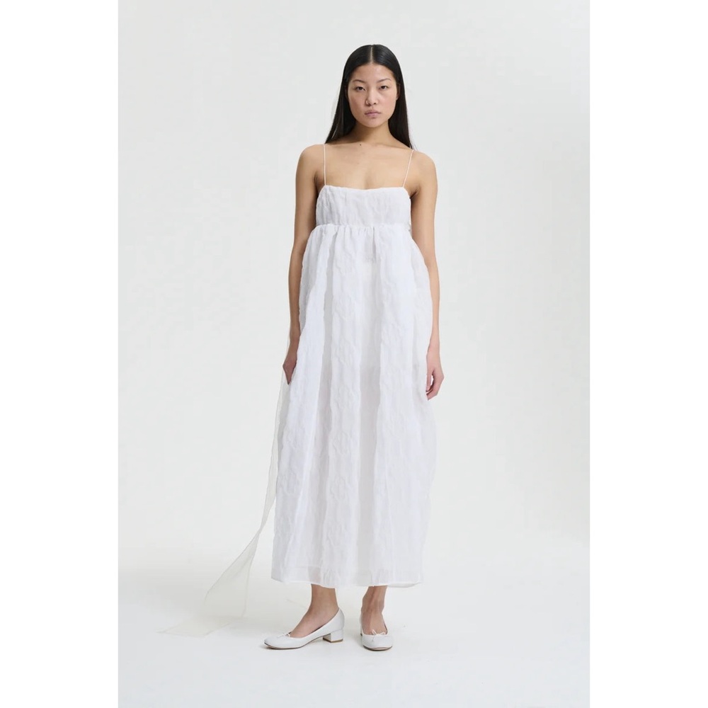 NWT Cecilie Bahnsen Vilma Dress in White Couture Wedding Gown Dramatic Bow Bride